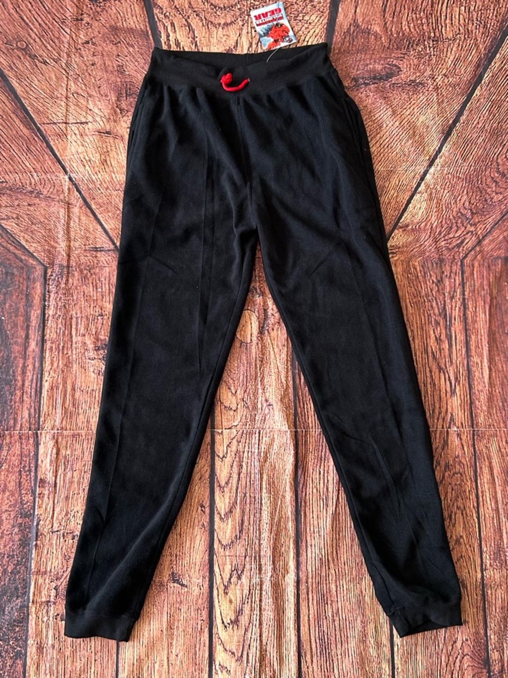 Vintage 1997 Black Fleece Sweatpants Drawstring Joggers Mens Size Small